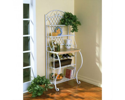 FaFurn - Bakers Rack with 5 Shelves for Kitchen or Pantry in Metal