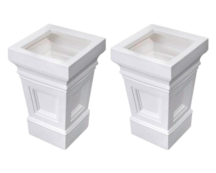 FaFurn - Set of 2 Watering Planter Box in White, Plastic