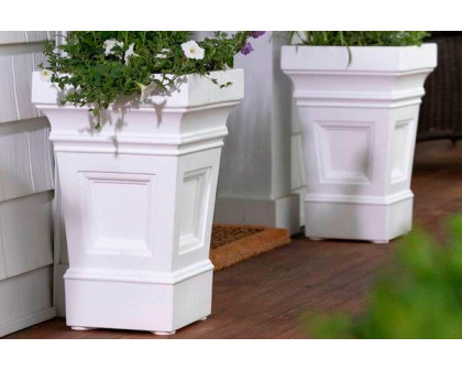 FaFurn - Set of 2 Watering Planter Box in White, Plastic