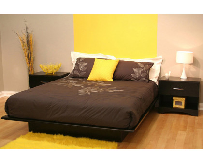 FaFurn - Full Size Contemporary Platform Bed in Black Finish