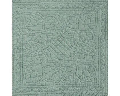 FaFurn Full/Queen Size 3-Piece Reversible Scalloped Edges Quilt Set - Seafoam, Microfiber