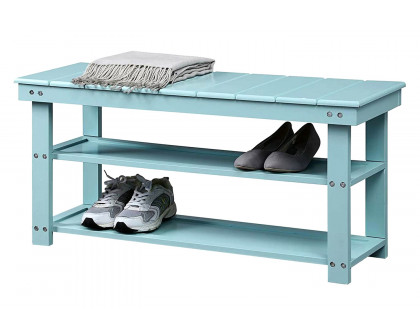 FaFurn - Wooden 2-Shelf Shoe Rack Storage Bench