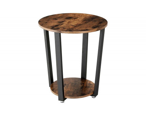 FaFurn - Farmhouse Rustic Round Side Table Nightstand End Table