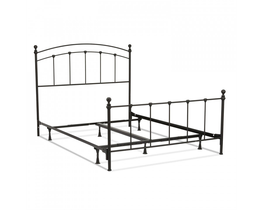 FaFurn - Full Size Bed Frame with Round Final Posts Headboard and Footboard in Metal