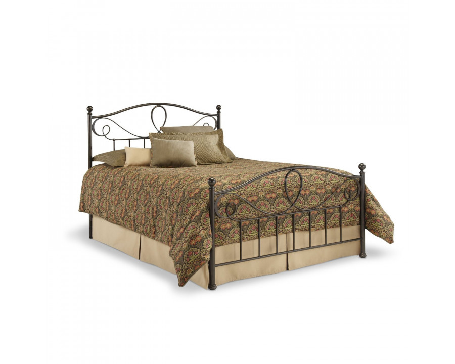 FaFurn - Queen Size Bed Frame with Headboard and Footboard in French Roast, Metal