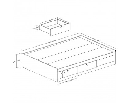 FaFurn - Modern Full Size Platform Bed Frame with 4 Storage Drawers in Black