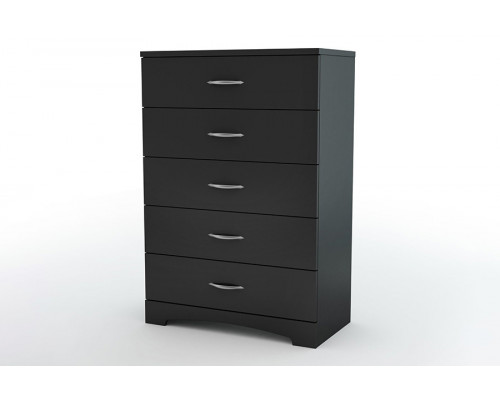 FaFurn Modern 5-Drawer Bedroom Chest in Wood Finish - Black