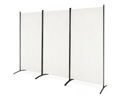 FaFurn 3-Panel Room Divider Screen with Steel Base and Heavy Duty Hinges - White