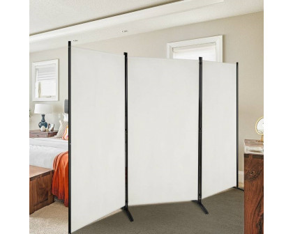 FaFurn 3-Panel Room Divider Screen with Steel Base and Heavy Duty Hinges - White