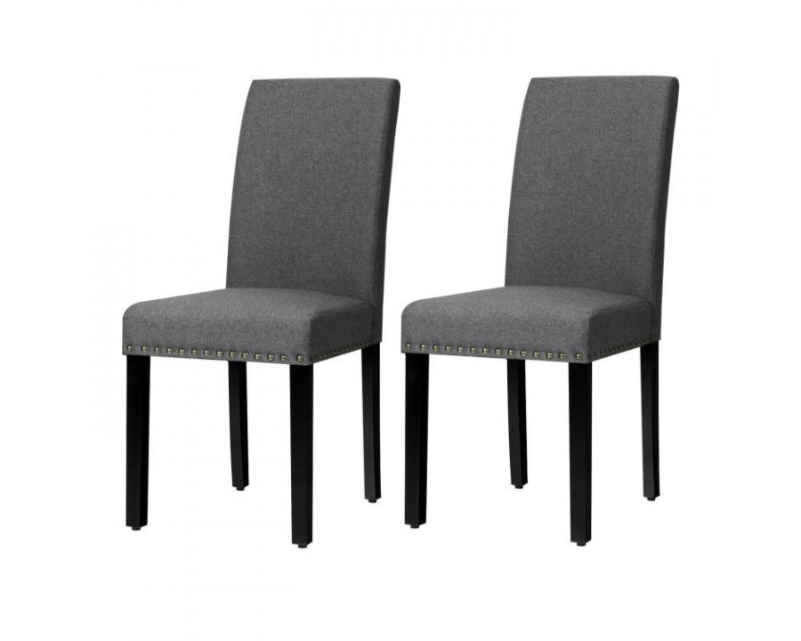 FaFurn - Set of 2 Dining Chairs in Gray