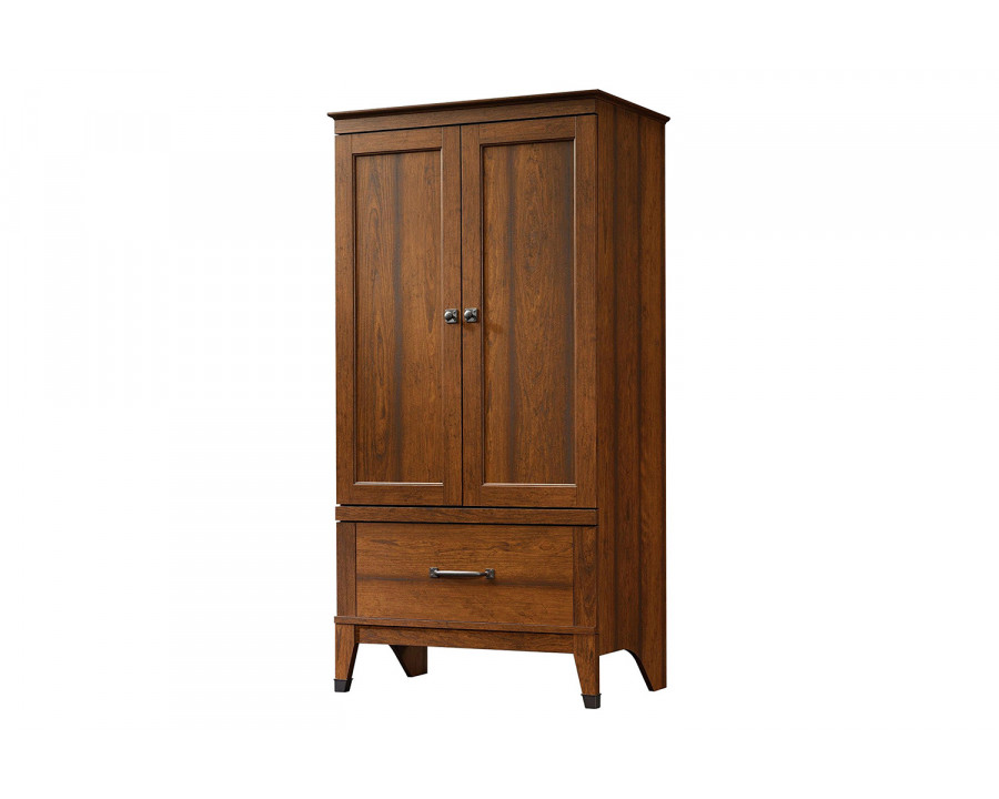 FaFurn - Bedroom Wardrobe Cabinet Storage Armoire in Medium Brown Wood Finish