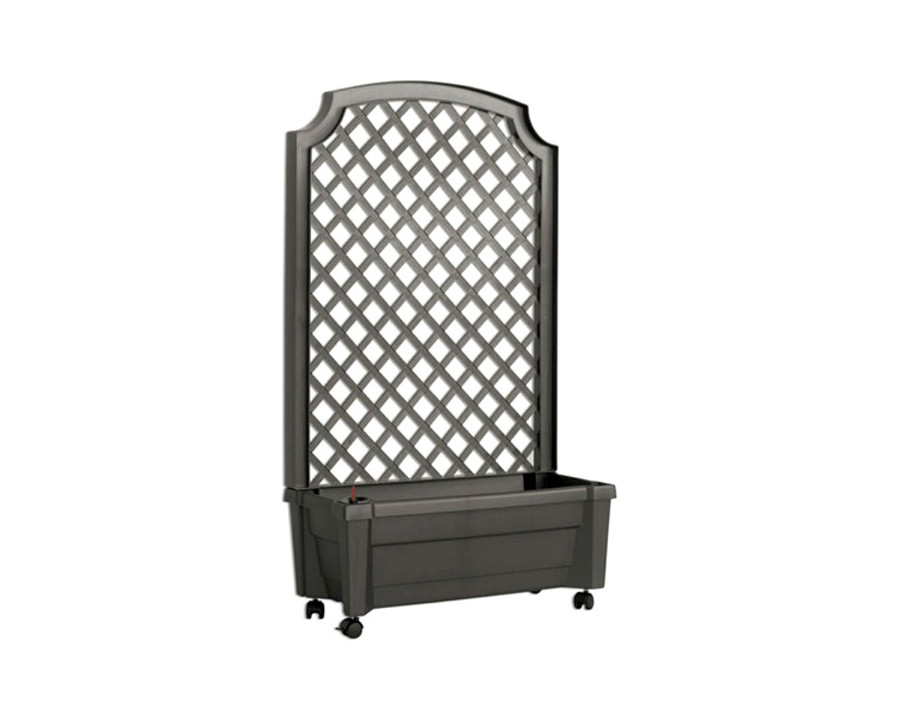 FaFurn Indoor/Outdoor Polypropylene Wheeled Trellis Planter - Gray