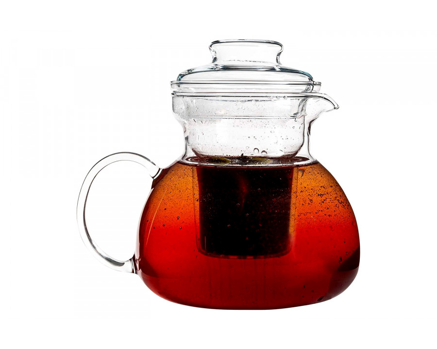 FaFurn 1.5 Quart Stovetop Clear Glass Teapot Kettle - with Infuser