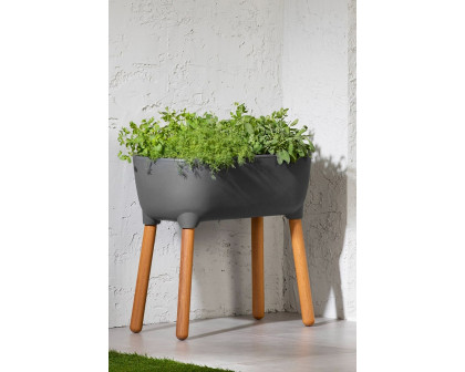 FaFurn Scandinavian Elevated Raised Smart Drainage Planter Bed - Pewter