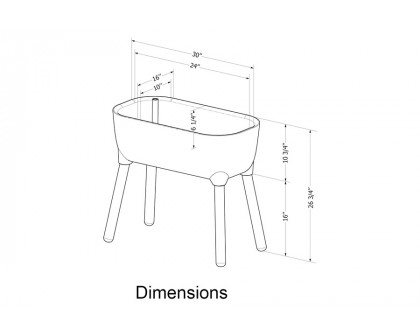 FaFurn Scandinavian Elevated Raised Smart Drainage Planter Bed - Pewter