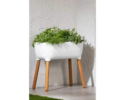 FaFurn Scandinavian Elevated Raised Smart Drainage Planter Bed - White