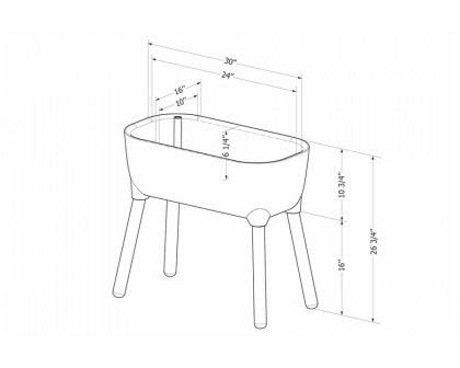 FaFurn Scandinavian Elevated Raised Smart Drainage Planter Bed - White