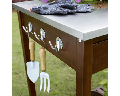 FaFurn - Bench Work Table with Galvanized Metal Top