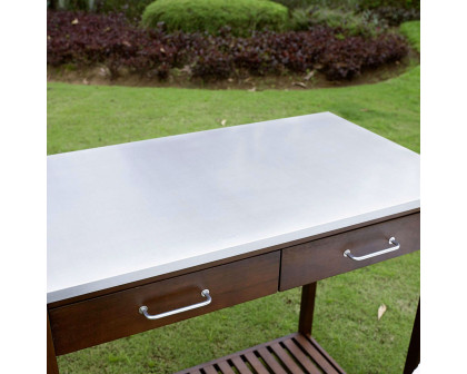 FaFurn - Bench Work Table with Galvanized Metal Top