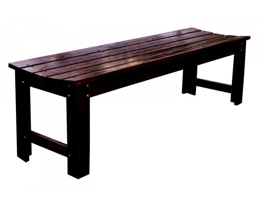 FaFurn 5-Feet Backless Outdoor Garden Patio Cedar Wood Bench - Burn Brown