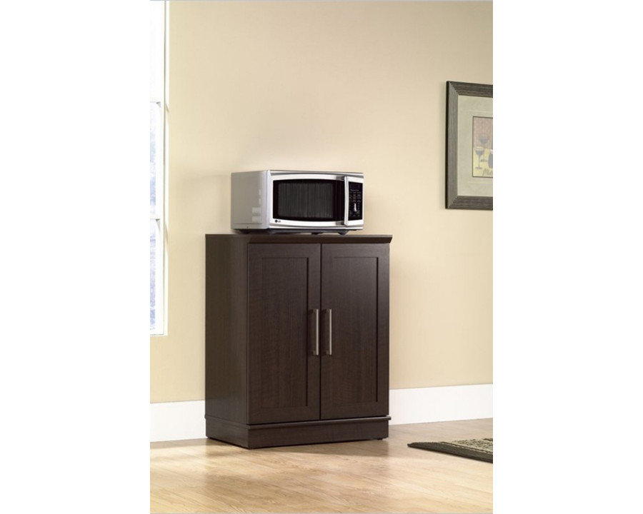 FaFurn - Contemporary Kitchen Storage Microwave Cabinet in Dark Oak