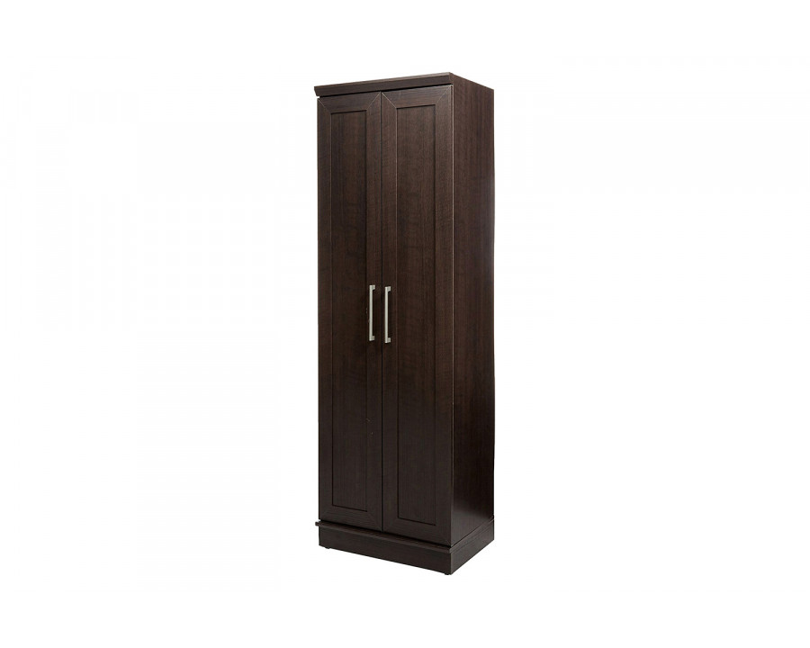 FaFurn - Bedroom Wardrobe Cabinet Storage Closet Organizer in Dark Brown Oak Finish