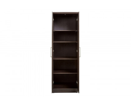 FaFurn - Bedroom Wardrobe Cabinet Storage Closet Organizer in Dark Brown Oak Finish