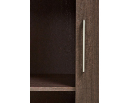 FaFurn - Bedroom Wardrobe Cabinet Storage Closet Organizer in Dark Brown Oak Finish