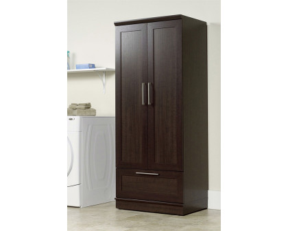 FaFurn - Bedroom Wardrobe Armoire Cabinet in Dark Brown Oak Wood Finish