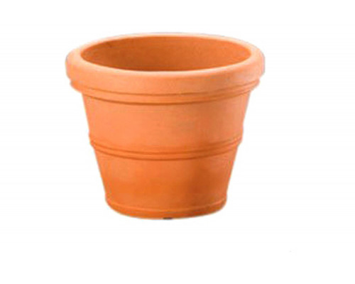 FaFurn - Weathered Terracotta 12-Inch Diameter Round Planter in Poly Resin