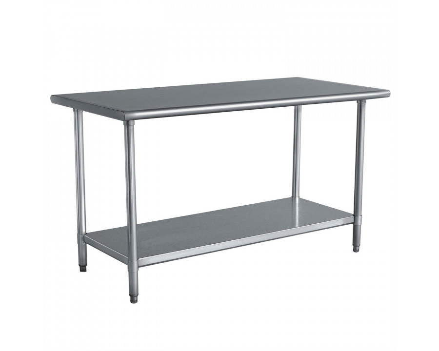 FaFurn - Workbench Prep Table in Silver, Stainless Steel