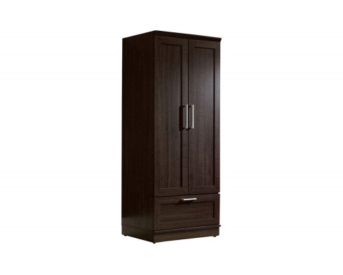 FaFurn - Dark Brown Wood Wardrobe Cabinet Armoire with Garment Rod