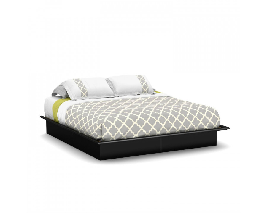 FaFurn - King Size Platform Bed Frame in Black, Wood