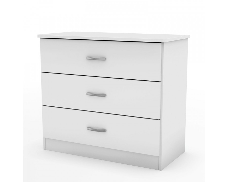 FaFurn - Modern Dresser with 3 Drawers in White, Wood