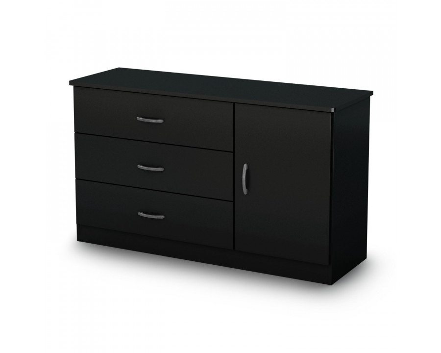 FaFurn - Modern 3-Drawer Chest in Black