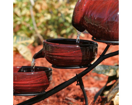 FaFurn - 5-Tier Fountain with Solar Pump in Ceramic