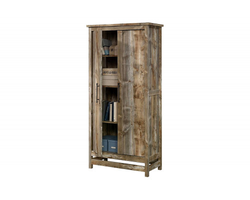 FaFurn - Farmhouse Storage Cabinet Wardrobe Armoire in Rustic Wood Finish