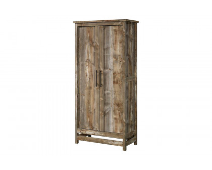 FaFurn - Farmhouse Storage Cabinet Wardrobe Armoire in Rustic Wood Finish