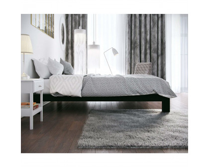 FaFurn Twin Size Platform Bed Frame with Wide Wood Slats - Black, Metal