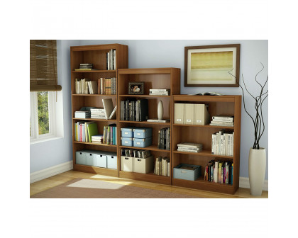 FaFurn 4-Shelf Bookcase - Cherry, Wood