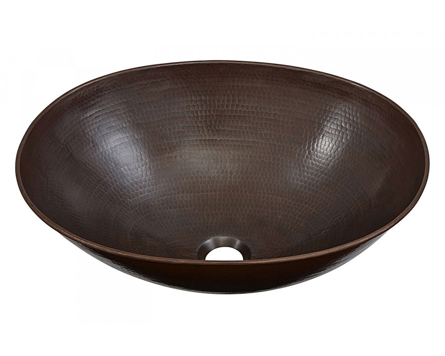 FaFurn - Vessel Style Solid Copper Bathroom Sink Oval 18 X 14 Inch