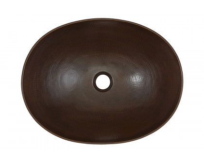 FaFurn - Vessel Style Solid Copper Bathroom Sink Oval 18 X 14 Inch