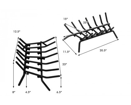 FaFurn Fireplace Log Grate For Indoor/Outdoor Fire Pit Fireplace