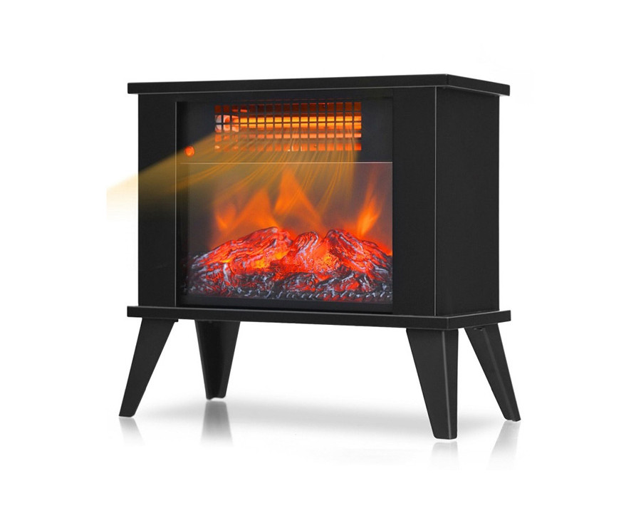 FaFurn - Small Portable Electric Fireplace Heater with Realistic Flame Effect