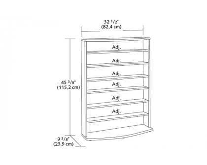 FaFurn - Contemporary 6-Shelf Bookcase Multimedia Storage Rack Tower in Brown Finish