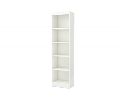 FaFurn - 5-Shelf Narrow Bookcase Storage Shelves in White Wood Finish