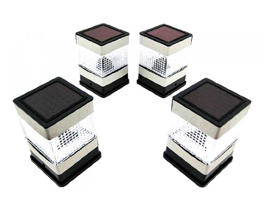 FaFurn - Solar Powered Deck Or Post Cap Led Lights (Set of 4)