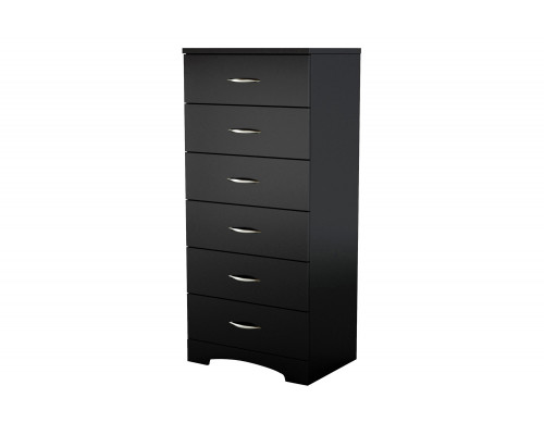 FaFurn - Black 6-Drawer Lingerie Chest For Contemporary Bedroom