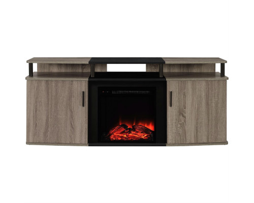 FaFurn - Electric Fireplace TV Stand in Wood