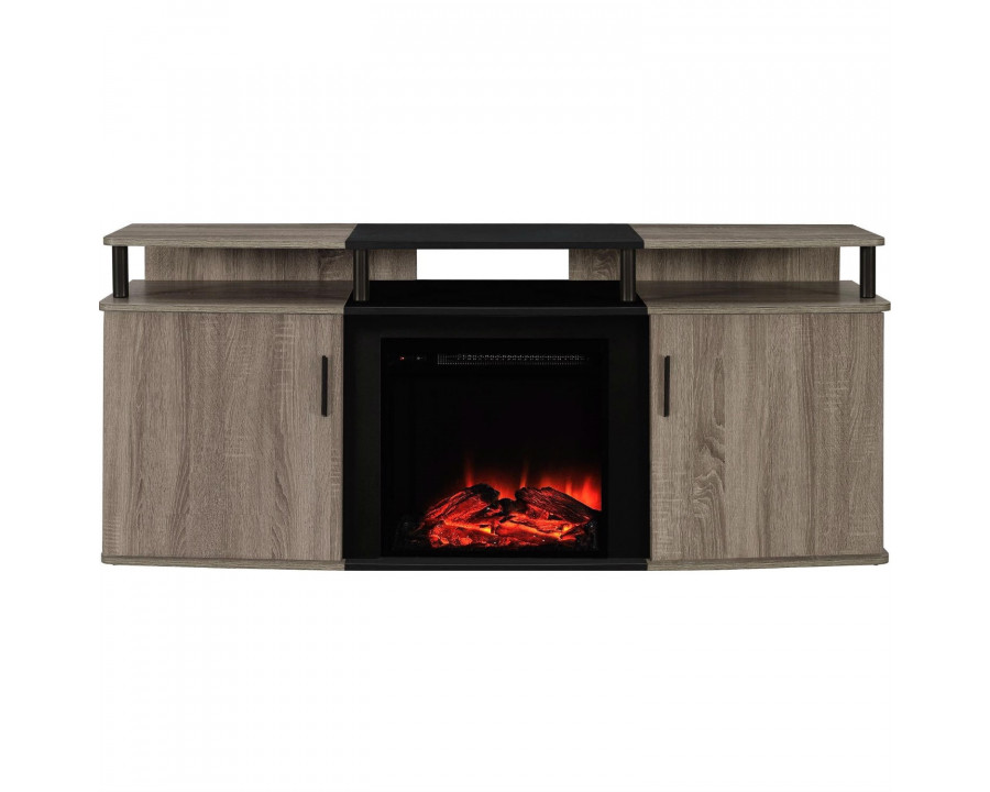 FaFurn - Electric Fireplace TV Stand in Wood